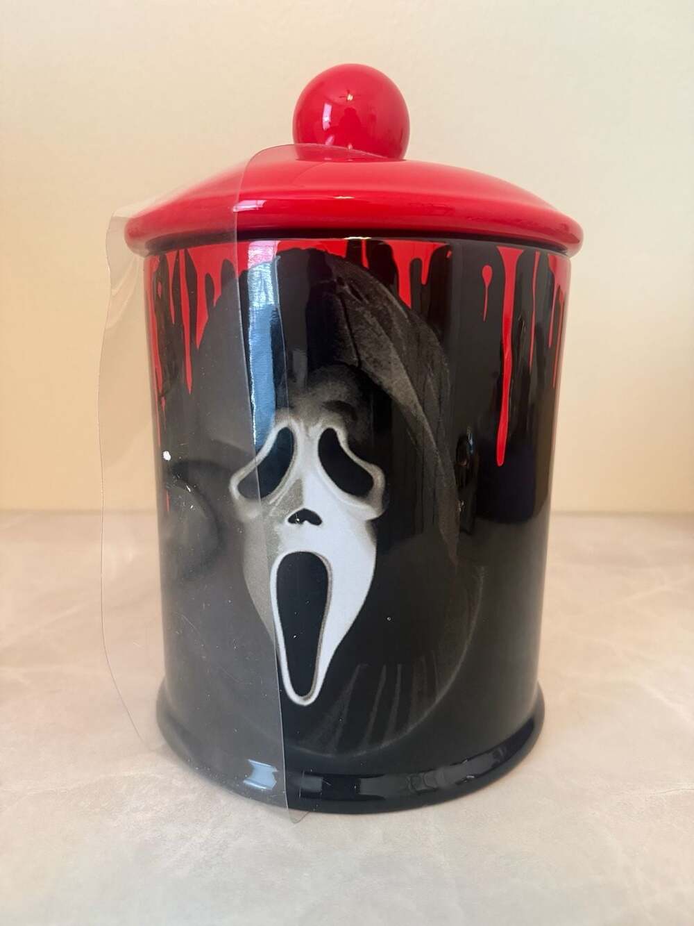 Scream Ghost Face Bloody Ceramic Cookie Jar Canister